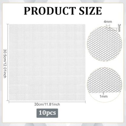 BENECREAT 10 Pcs Aluminum Wire Mesh, Aluminum Screen, 12x11.8Inch Platinum Square Sculpting Wire Sheets for Clay Modeling, DIY Armature Projects and Metal Crafts