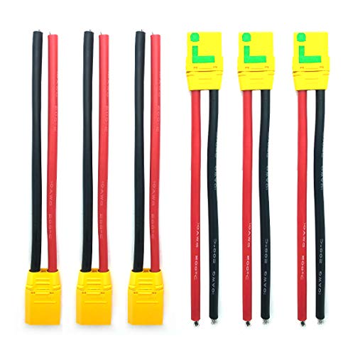 3 Pairs Amass XT90S XT90 Wire XT-90S XT 90 Plug Male and Female Connector 150mm 10AWG Silicon Wire for RC Lipo Battery FPV Racing Drone - style: 3 Pairs XT90S Connector With Wire