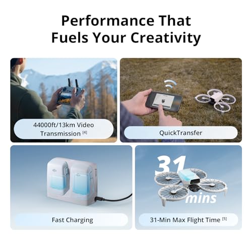DJI Flip (RC-N3) Bundle, Drone With 4K UHD Camera for Adults, Under 249 g, 3-Axis Gimbal Stabilization, Propeller Arm Fixed Clamp,Landing Gear,Carrying Case,Drone Strobe Light