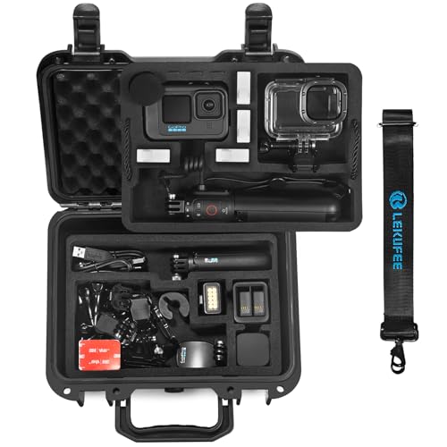 Lekufee Waterproof Hard Case Compatible with Gopro Hero 13/12/11/10/9/8,Mission 1 Pro,LIT Hero,Hero 4K,Media Mod/Gopro Volta/Creator Edition/Action Camera and Accessories(Case Only)