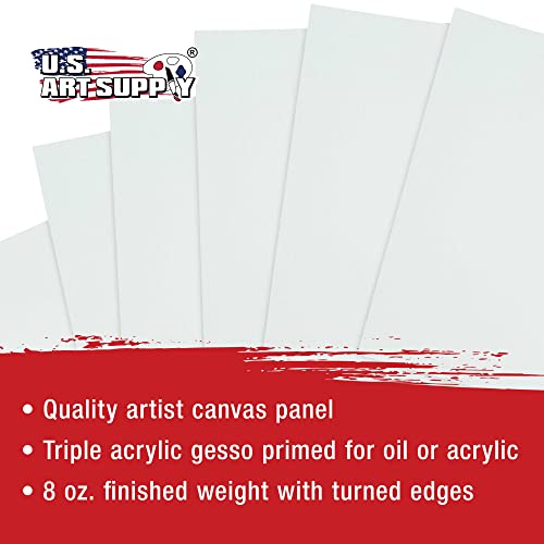 U.S. Art Supply 12 X 16 Inch Art Canvas Board Panels 4 Pack - 8 Ounce - size: 12" x 16"
