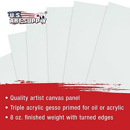 U.S. Art Supply 12 X 16 Inch Art Canvas Board Panels 4 Pack - 8 Ounce - size: 12" x 16"