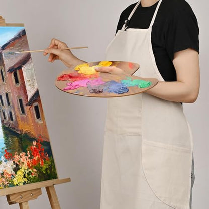 Painting Apron for Men and Women, Professional Cotton Canvas Bib