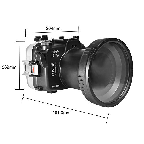 Sea frogs Waterproof Housing Case Underwater Diving Camera Case with Flat Long Port 40M/130FT for Canon EOS RP