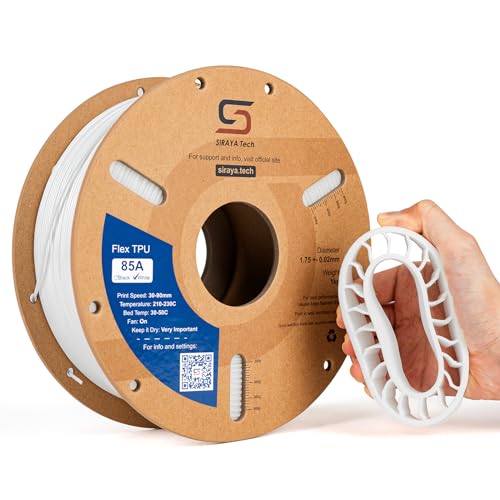 Siraya Tech Flex TPU 85A 3D Printer Filament, ISO 10993 Tested, White, 1kg - color: Tpu 85a White