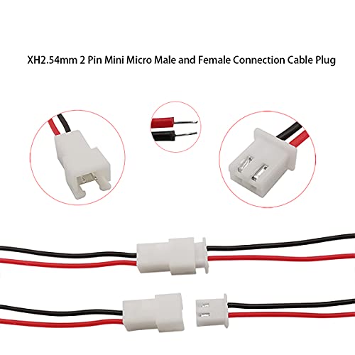 25Pairs XH2.54 2-Pin Connector Cable, 22AWG 200mm Male Female
