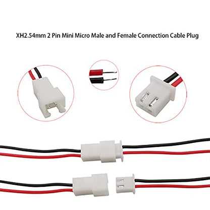 25Pairs XH2.54 2-Pin Connector Cable, 22AWG 200mm Male Female