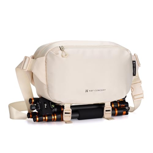 K&F CONCEPT 2 in 1 Camera Sling Bag, Everyday Shoulder Bag - color: 06 Beige Medium