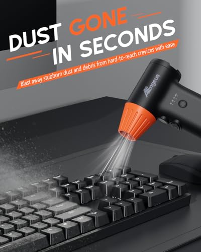 ATEngeus HF600-Pro Compressed Air Duster, 130000RPM Super Power Cordless Electric Air Duster, Rechargeable Handheld Air Blower for PC, Keyboard, Devic