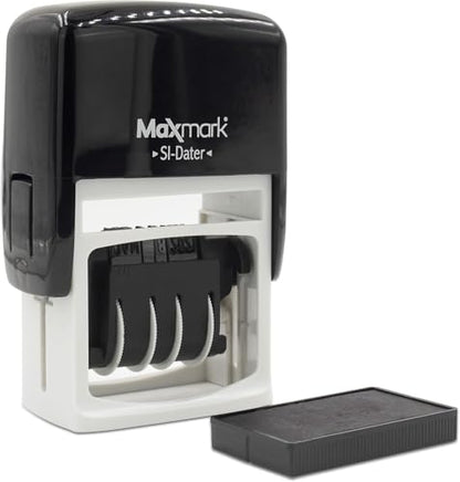 MaxMark Dater 4000 Self Inking Date Stamp - Blue - Pack of 2 - color: Blue, size: Pack of 2 - 4000