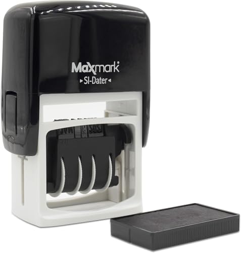 MaxMark Dater 4000 Self Inking Date Stamp - Black - Pack of 2 - color: Black, size: Pack of 2 - 4000