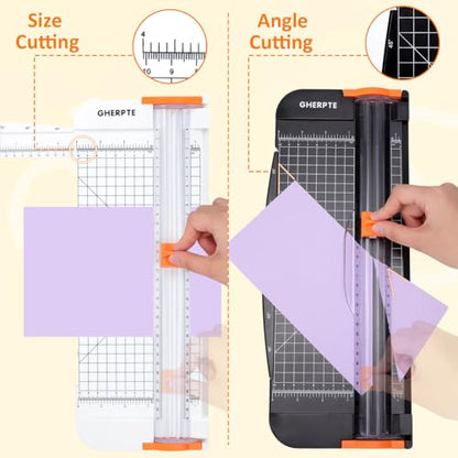 2 Set A4 Paper Cutter 12 Inch Titanium Paper Trimmer Scrapbooking Tool - color: Black+white(2 Set)