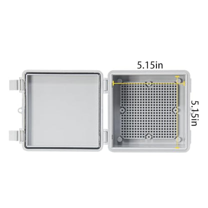 Weatherproof Junction Box Waterproof Electrical Box ABS Plastic Enclosure Switch Router Project Box Latch Hinged Project Enclosure (5.9"x5.9"x3.5") - color: Grey Cover, size: 5.9"x5.9"x3.5"