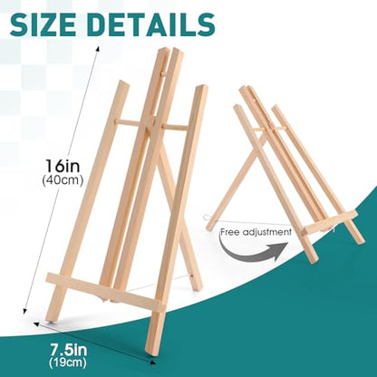 ESRICH 2 PCS 16in Wood Easels, Tabletop Easel for Painting Party - style: 16"-2P