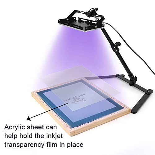 Caydo 36 Pieces Screen Printing Kit Includes 50W LED UV Exposure Screen Printing Light, 4 Sizes Silk Screen Printing Frame, Instructions, 5 Sheets A4 Inkjet Film for Screen Printing