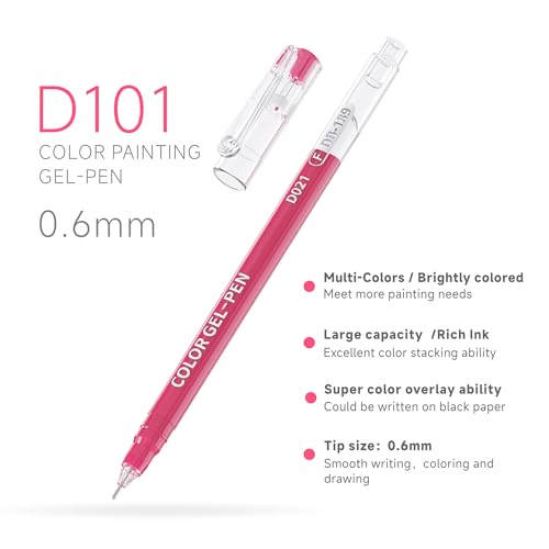252 Pcs Acrylic Gel Pens Set, 234 Unique Colors 0.6mm Fine Point