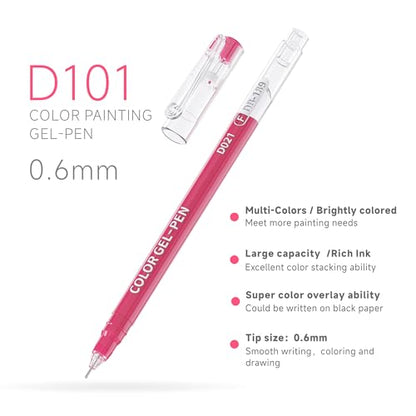 252 Pcs Acrylic Gel Pens Set, 234 Unique Colors 0.6mm Fine Point