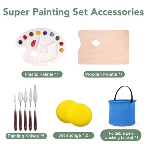 ESRICH 141PCS Deluxe Painting Set, Painting Supplies with 84 Paint