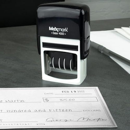 MaxMark Dater 4000 Self Inking Date Stamp - Black - Pack of 2 - color: Black, size: Pack of 2 - 4000