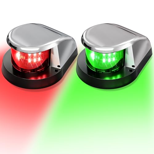 Boat Light, Lights for Boat, Navigation Lights, Red Green LED 12V 2 Pack - style: Red-Green Combo