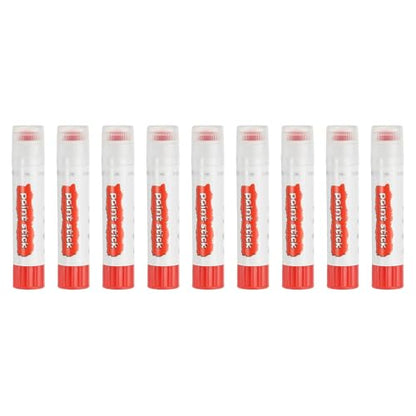 PATIKIL Tempera Paint Sticks, 9 Pcs Solid Tempera Paints Sticks Washable Bulk Markers Pen Quick Drying for Artists Beginners Art Supplies, Red - color: Red