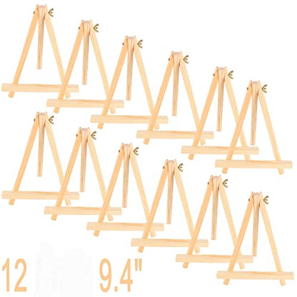 ANDES 9in Wood Tabletop Painting Easels12 Pack, Arts & Crafts Display Stand - style: 12pack
