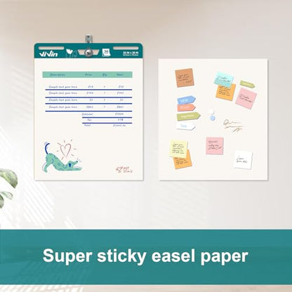 ViVin Sticky Easel Pad, 25 x 30 In Chart Paper, 30 Sheets/Pad, 2 Pads/Pack - size: Blank/ 2 Pack