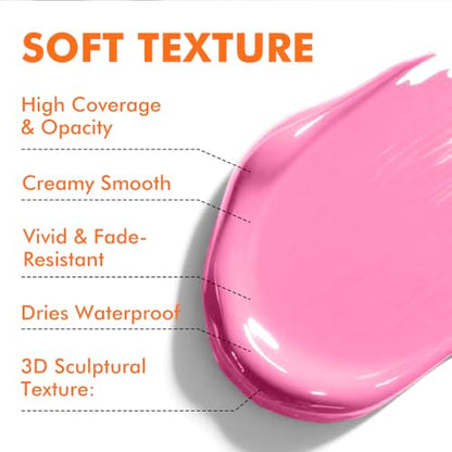 GOTIDEAL Pink Acrylic Paint, Pink Paint (250ml / 8.45oz) Tube - color: Pink