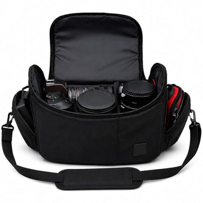 Large Padded Camera Bag with Shoulder Strap – DSLR & Mirrorless Camera Carrying Bag, Lightweight Protective Crossbody Camera Bag - size: Large
