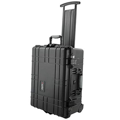 Eylar Large 22.06" Protective Roller Hard Camera Case for Cameras, Drones, Tools, and AV Equipment with IP67 Waterproof, Shock Resistant, and Customizable Foam Inserts (Black)
