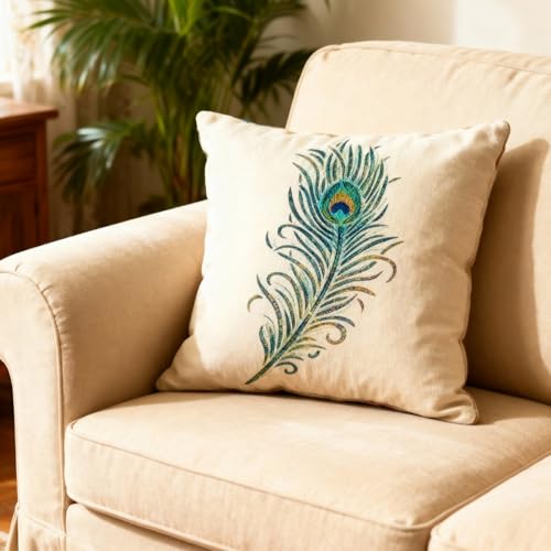 TIAMECH A4 Reusable Single Peacock Feather Stencil for Painting - style: Single Peacock Feather
