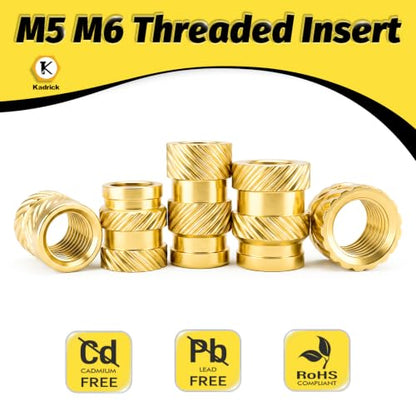 Kadrick 80 Pcs M5 M6 Heat Set Inserts for Plastic,M5 & M6(8mm-12mm) - size: M5 M6 Kit H8-12mm 80Pcs + Tools