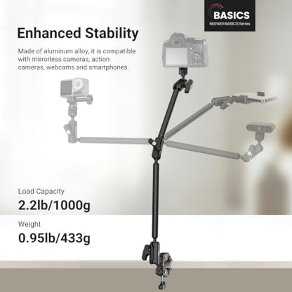 NEEWER Basics Magic Arm with Desk Clamp for Phone Webcam Camera Mic, UA062