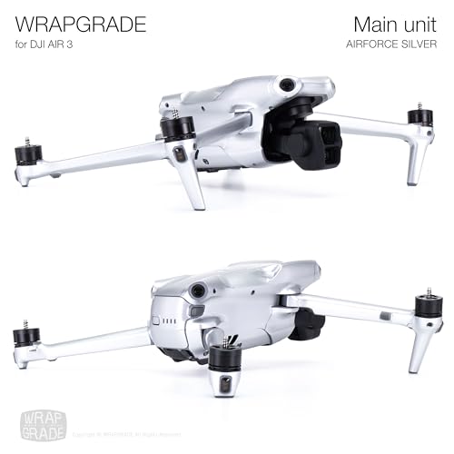 WRAPGRADE Skin Stickers Compatible with DJI Air 3 | Full Wrap (Airforce Silver) - color: Airforce Silver