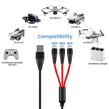 Charger for DJI Neo, Mini 4K, Mini 2 SE, 4 Pro, Air 2S Drones, with Charger - size: 4ft Cable & Charger