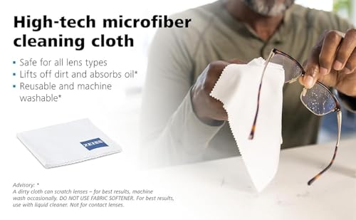 ZEISS MicroFiber Lens Cleaning Cloth (Pack of 2) JUMBO SIZE - size: 1 Count (Pack of 1)