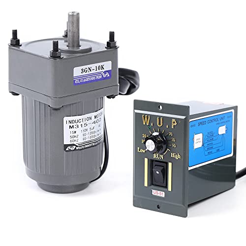110V 0-125RPM 15W 10K AC Gear Reduction Motor with Speed Controller - color: 15W 10K