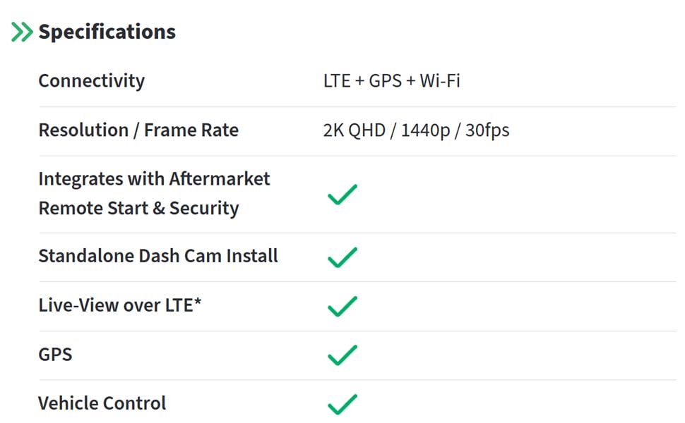 Drone XC 2K LTE/Wi-Fi/GPS Dash Camera with aftermarket Remote Start & Security Alarm System Integration