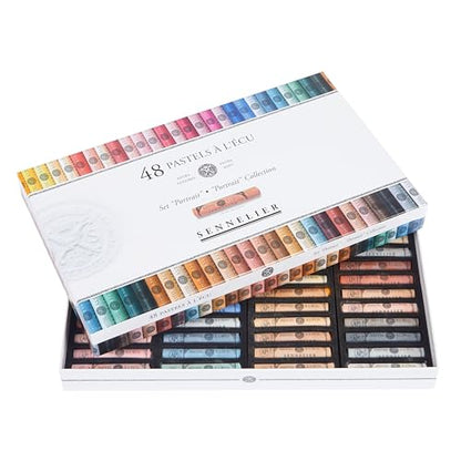 SENNELIER Extra-Soft French Pastel Portrait Professional Artist Box Set, 48-Colors