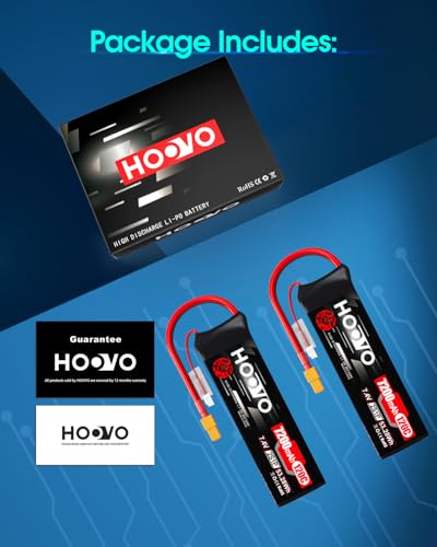 HOOVO 2S Lipo Battery, 7.4V 7200mAh 120C RC Battery Pack,Softcase,XT60 Plug