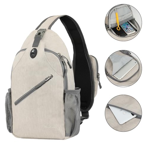 MAYLISACC Sling Bag Reversible Crossbody Chest Daypack Lightweight Hiking - color: Beige-b