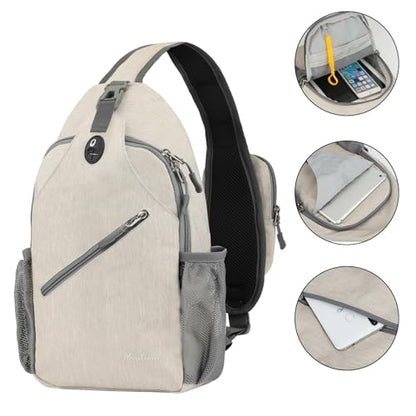 MAYLISACC Sling Bag Reversible Crossbody Chest Daypack Lightweight Hiking - color: Beige-b