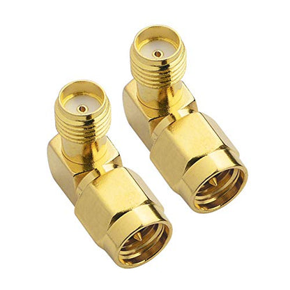 SMA Male to Female Right Angle 90 Degree Adapter, 50 Ohm, 2-Pack - color: 2-Pack