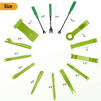 GOOACC 238Pcs Trim Removal Tool Auto Push Pin Bumper Retainer Clip Set - color: 120Pcs Clips + 118 Remover Green