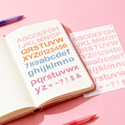 ZLFSRQ 1/2 Inch Letter Stencils for Painting, 24 Pack Planner Templates - color: 24Pcs