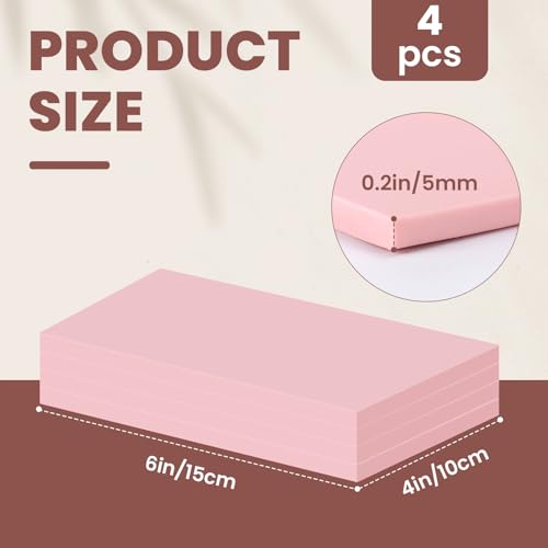 LINSIRON 4 Pcs Linoleum Blocks for Printmaking Supplies, 4"x6" Pink Rubber - size: 4"x6" 4Pack