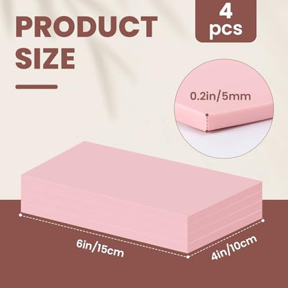 LINSIRON 4 Pcs Linoleum Blocks for Printmaking Supplies, 4"x6" Pink Rubber - size: 4"x6" 4Pack