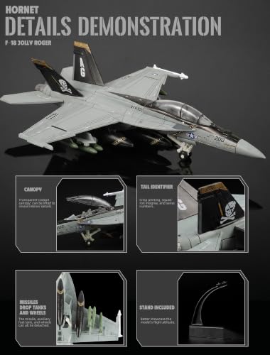 1:72 Scale F-18 Jolly Rogers Fighter Jet Quick Assembly Model Kit - color: 5.f-18