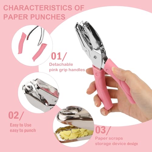 Rongon 1/4in Heart Shaped Hole Puncher, 2PCS Single Paper Punch - size: 2 Pcs Heart Shaped