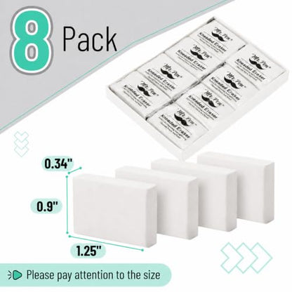 Mr. Pen- Kneaded Erasers, 0.9" x 1.25", 8 Pack, White, Soft Moldable - color: White, size: 8 Pack, 0.9" x 1.25"